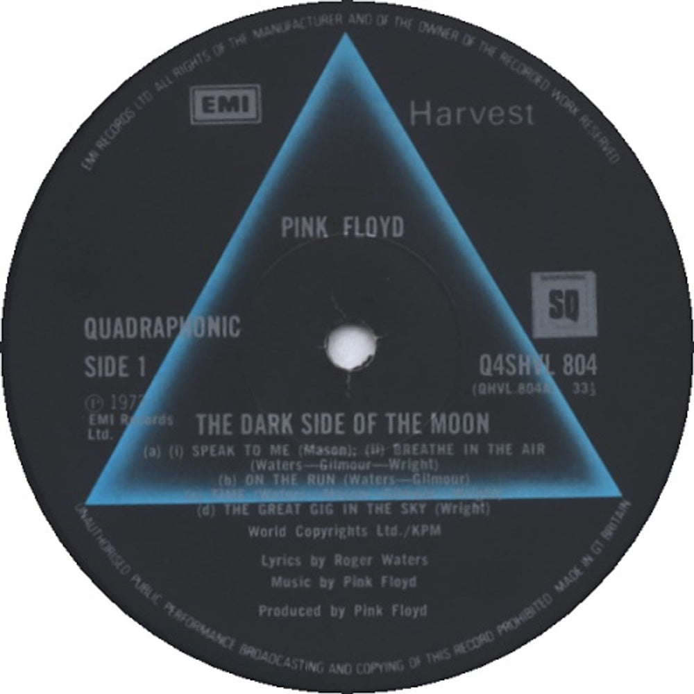 Pink Floyd The Dark Side Of The Moon - Quad UK vinyl LP album (LP record) PINLPTH72021