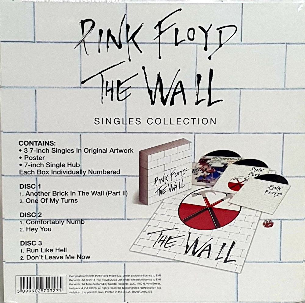 Pink Floyd The Wall Singles Collection - RSD11 - Sealed US 7" single box set 5099902703275