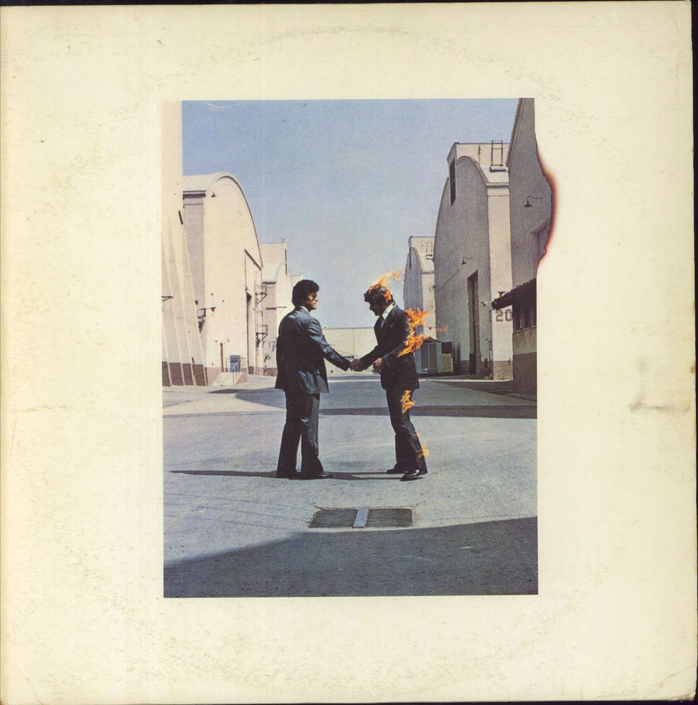 Pink Floyd Wish You Were Here - 2nd + Postcard & Sticker - VG UK vinyl LP album (LP record) SHVL814