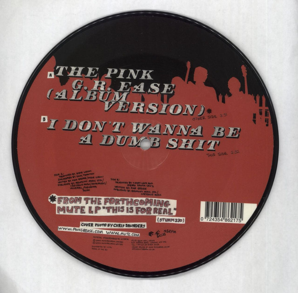 Pink Grease The Pink G. R. Ease UK 7" vinyl picture disc (7 inch picture disc single) PKS7PTH289627