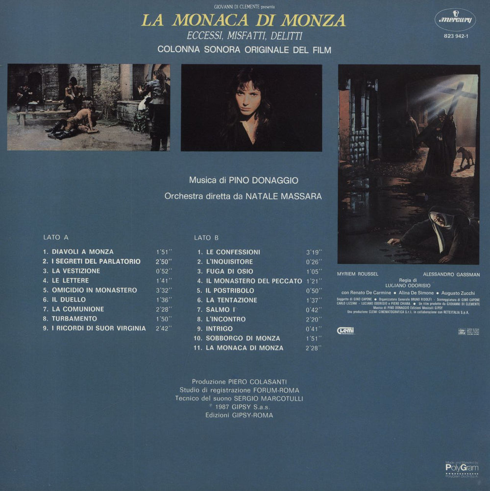 Pino Donaggio La Monaca Di Monza Italian vinyl LP album (LP record)