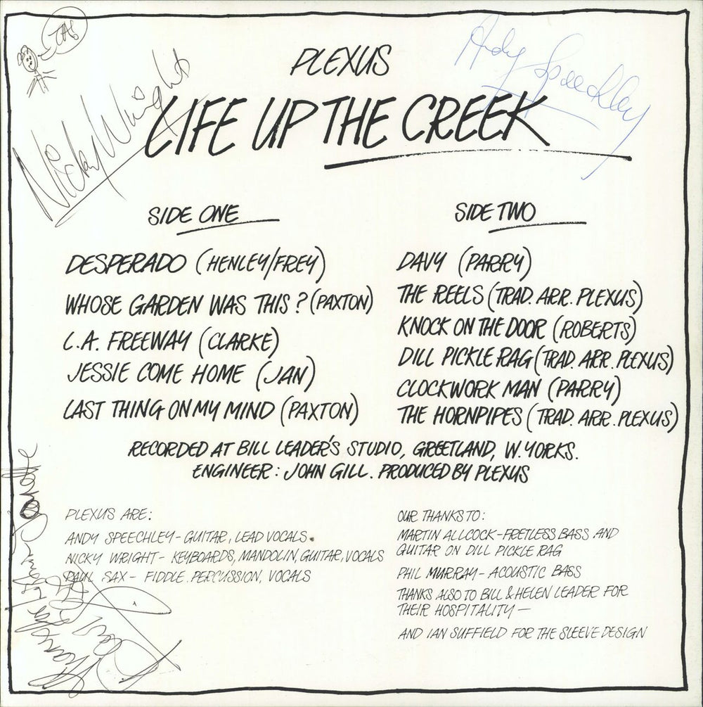 Plexus Life Up The Creek - Autographed UK vinyl LP album (LP record)