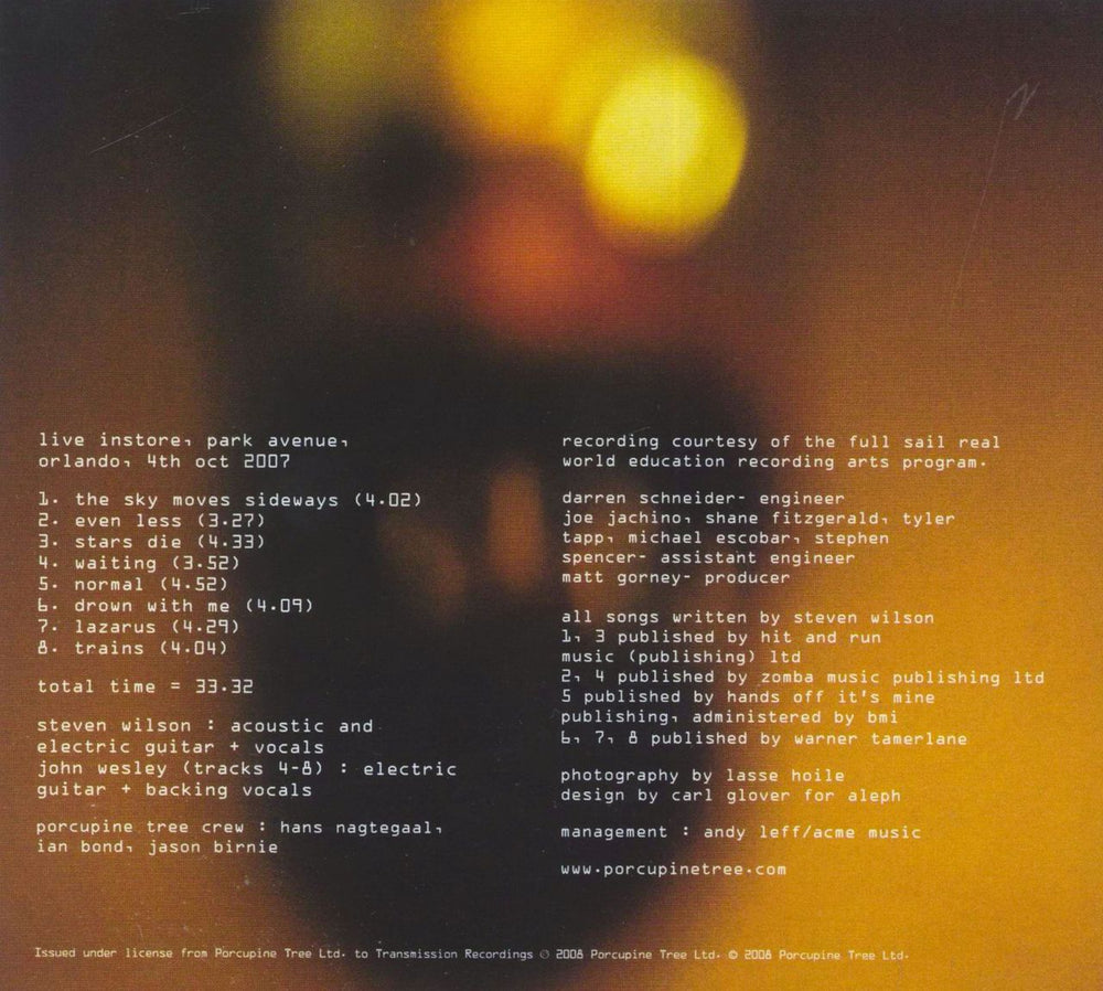 Porcupine Tree We Lost The Skyline UK CD album (CDLP)