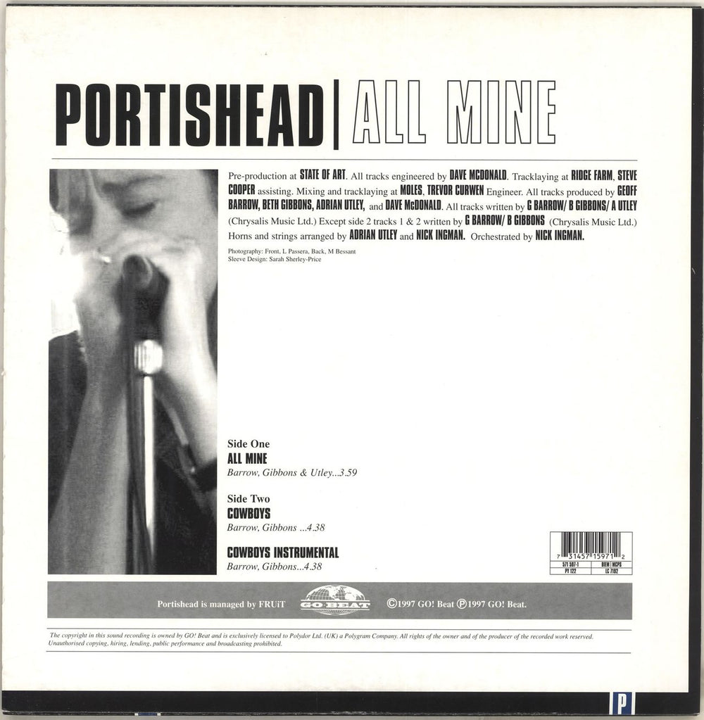 Portishead All Mine UK 12" vinyl single (12 inch record / Maxi-single) 731457159712