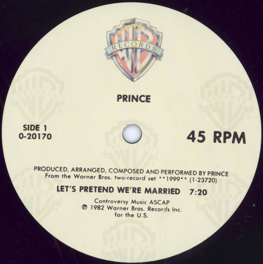 Prince Let's Pretend We're Married US 12" vinyl single (12 inch record / Maxi-single) PRI12LE795921