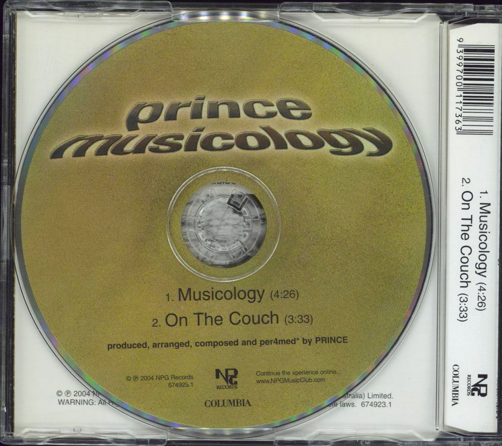 Prince Musicology Australian CD single (CD5 / 5") 9399700117363