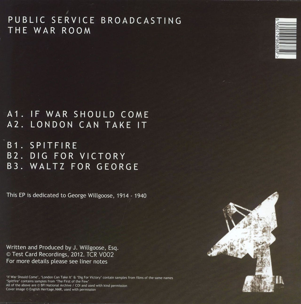 Public Service Broadcasting The War Room UK 12" vinyl single (12 inch record / Maxi-single) 5060174953859