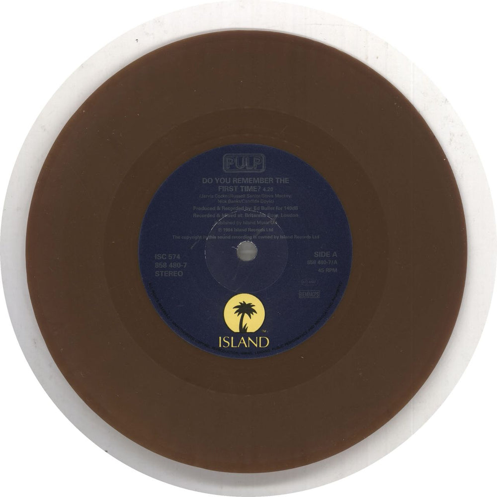 Pulp Do You Remember The First Time? - Brown UK 7" vinyl single (7 inch record / 45) 042285848076