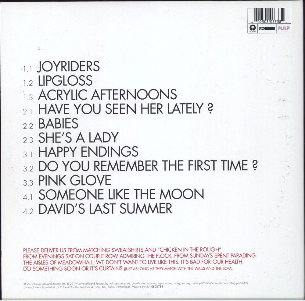 Pulp His 'N' Hers - White Vinyl Dutch 2-LP vinyl record set (Double LP Album) 602508037382