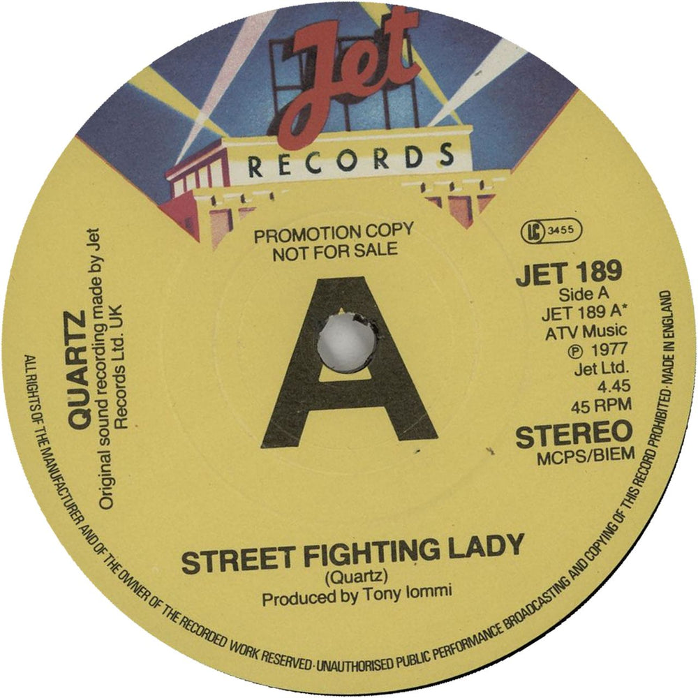 Quartz Street Fighting Lady - Promo + Sleeve UK Promo 7" vinyl single (7 inch record / 45) QTZ07ST653210