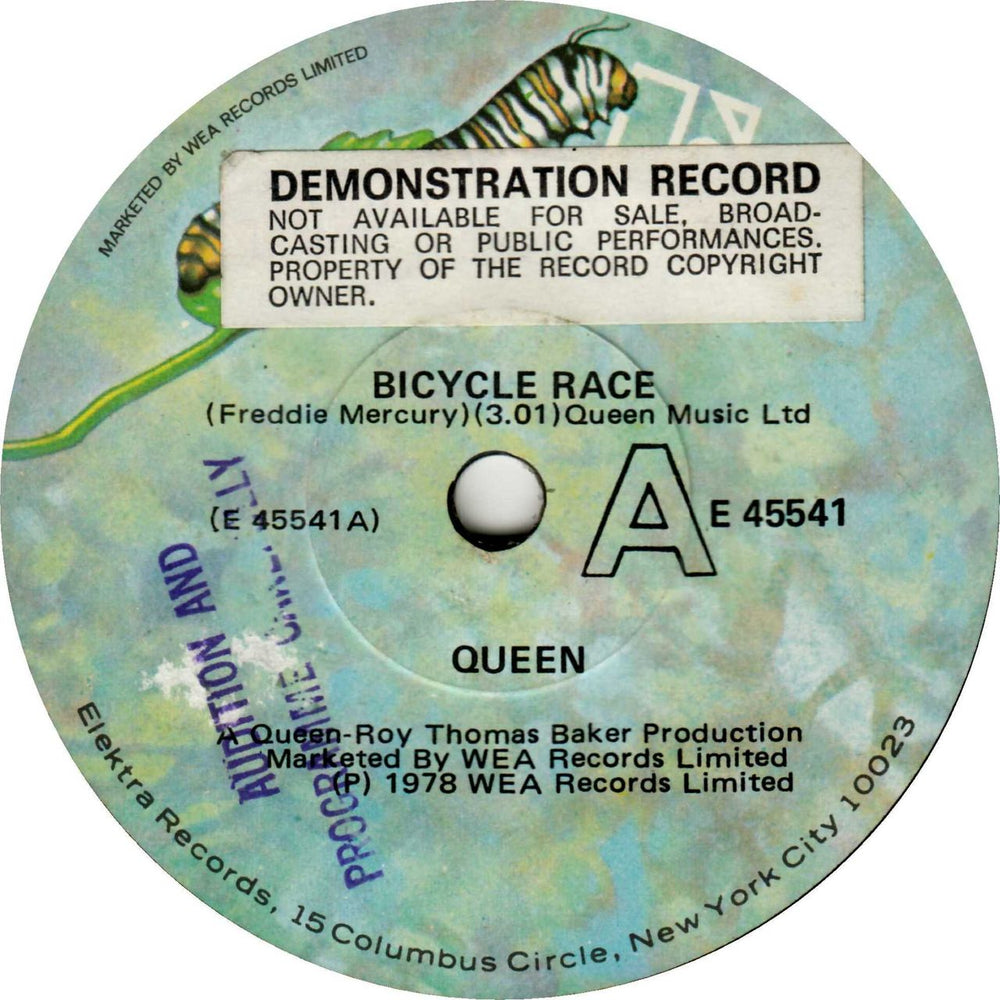 Queen Bicycle Race + Promo Stickered P/S Australian Promo 7" vinyl single (7 inch record / 45) QUE07BI785042