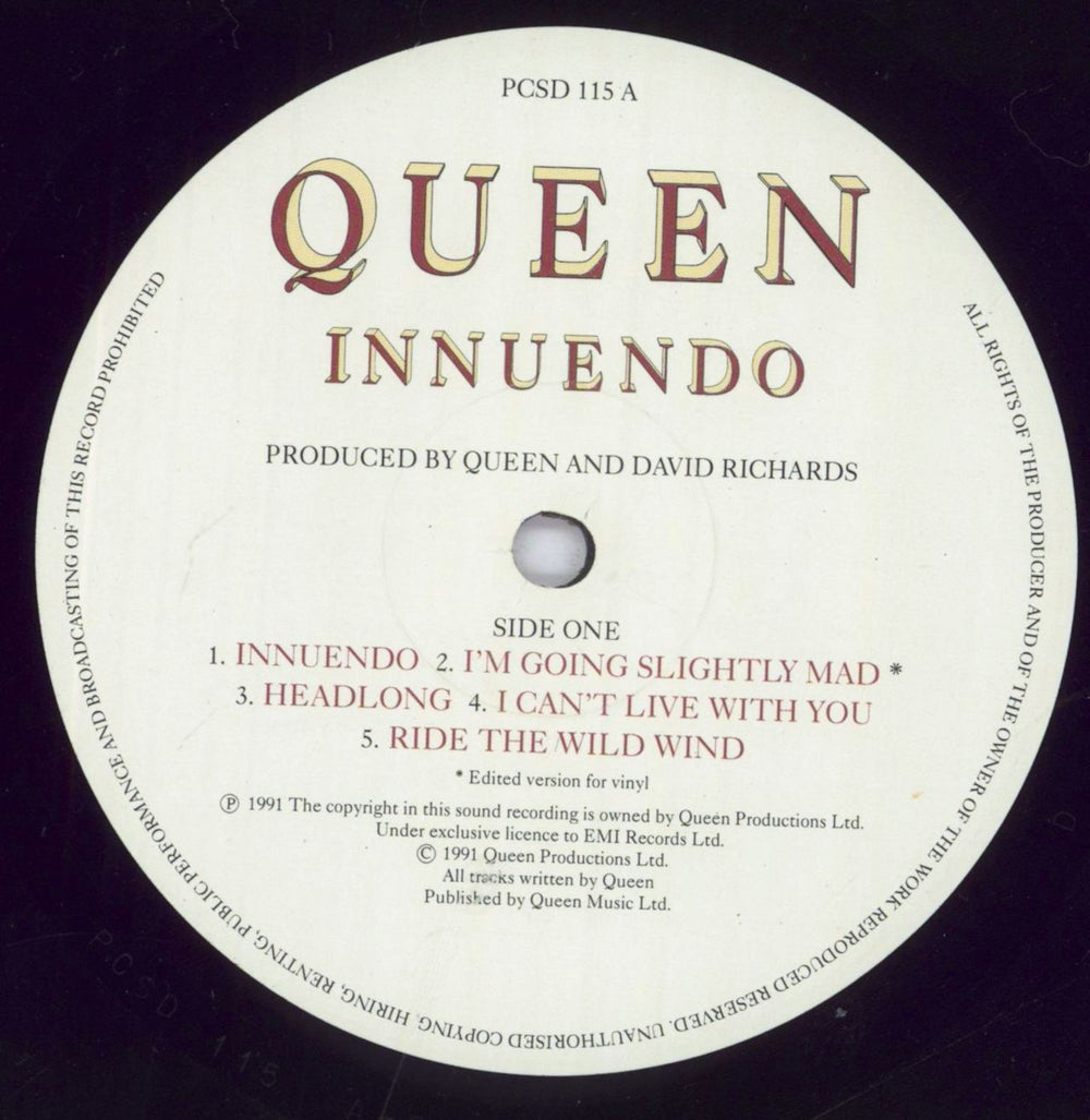 Queen Innuendo - Hype Stickered Sleeve - EX+ UK vinyl LP album (LP record) QUELPIN603136