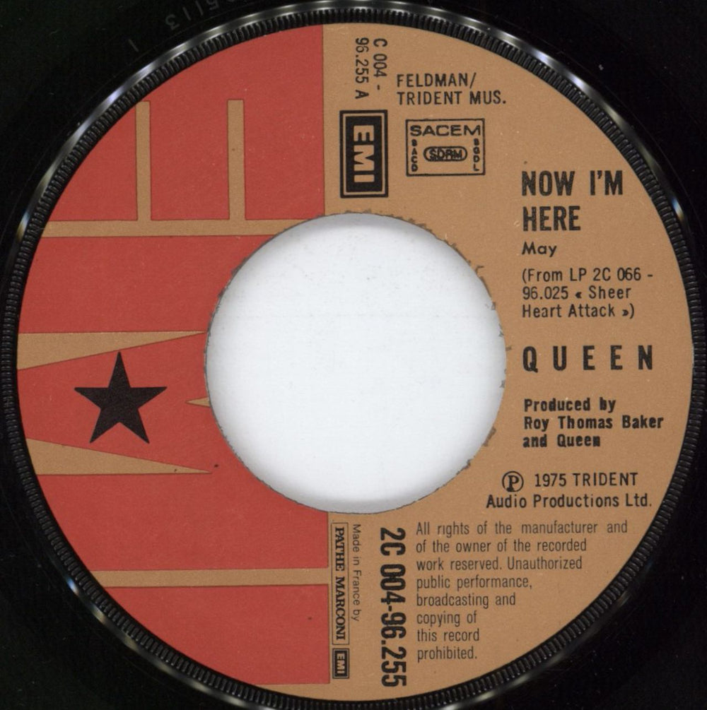 Queen Now I'm Here - VG French 7" vinyl single (7 inch record / 45) QUE07NO793295