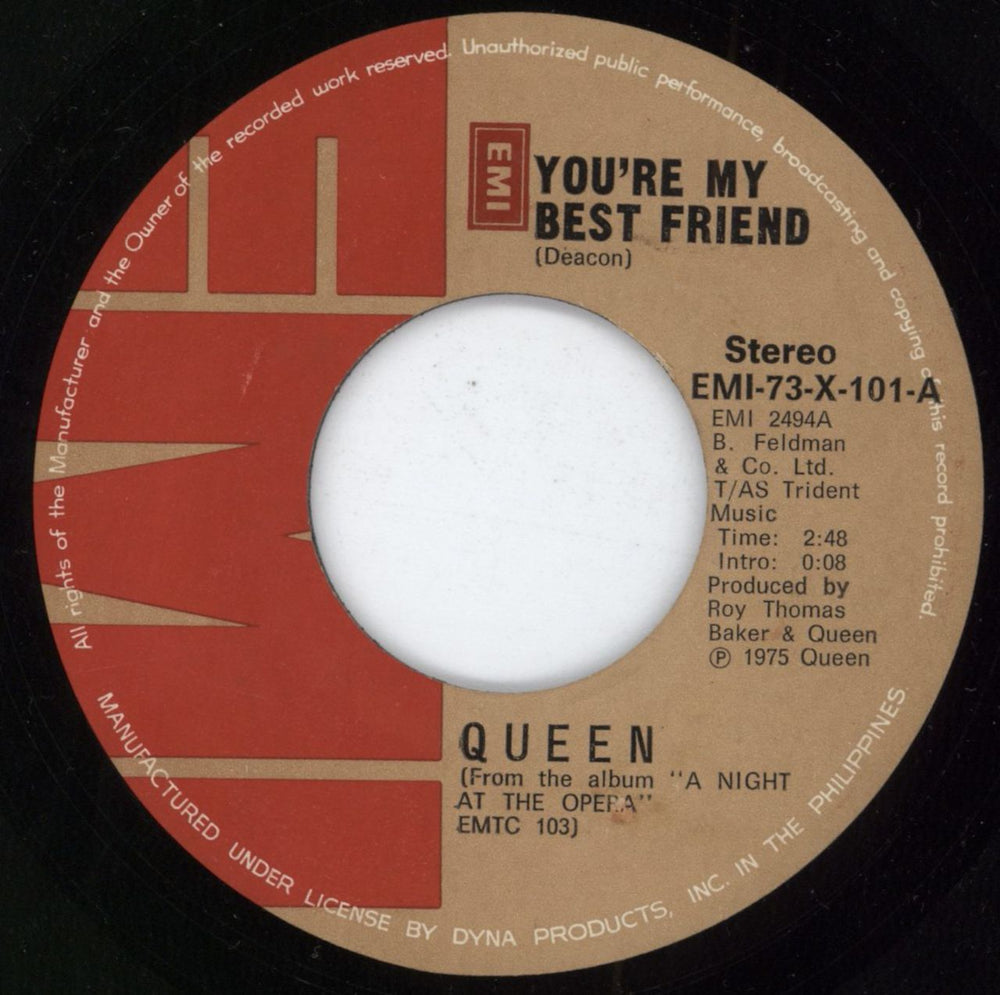 Queen You're My Best Friend Philippino 7" vinyl single (7 inch record / 45) QUE07YO793219