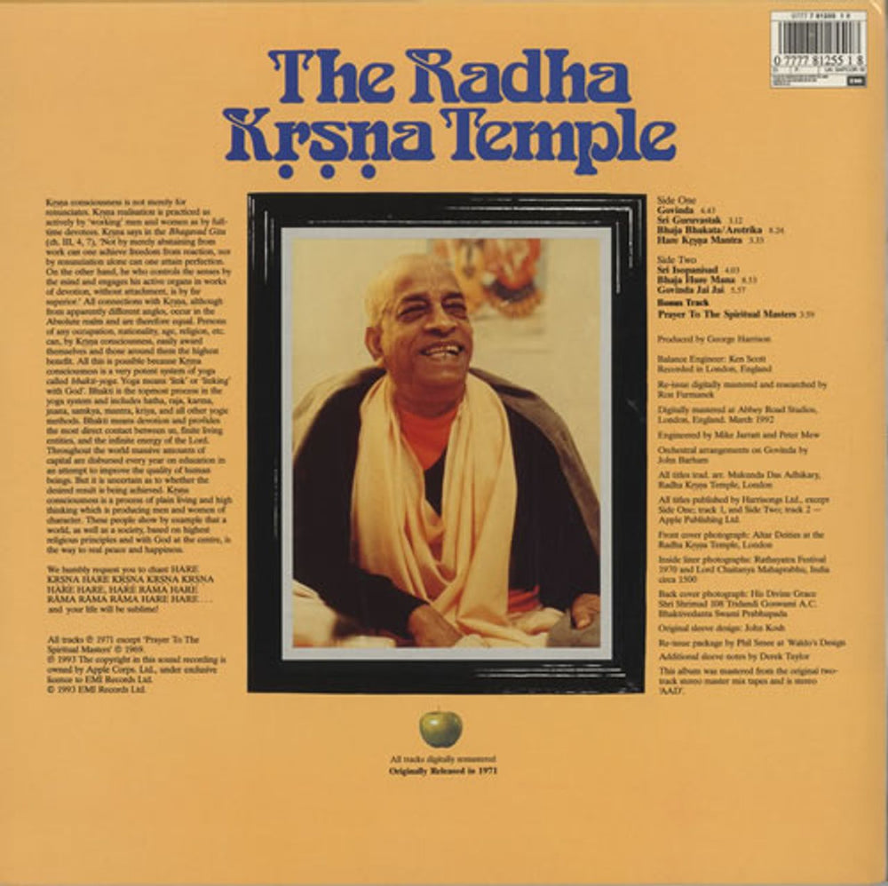 Radha Krishna Temple The Radha Krsna Temple UK vinyl LP album (LP record) RKTLPTH518848