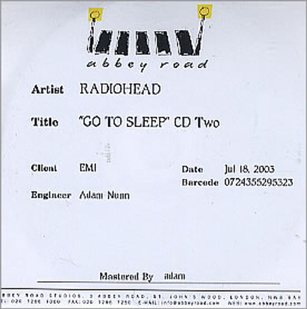 Radiohead Go To Sleep Double CD-R Set UK Promo CD-R acetate R-HCRGO292334