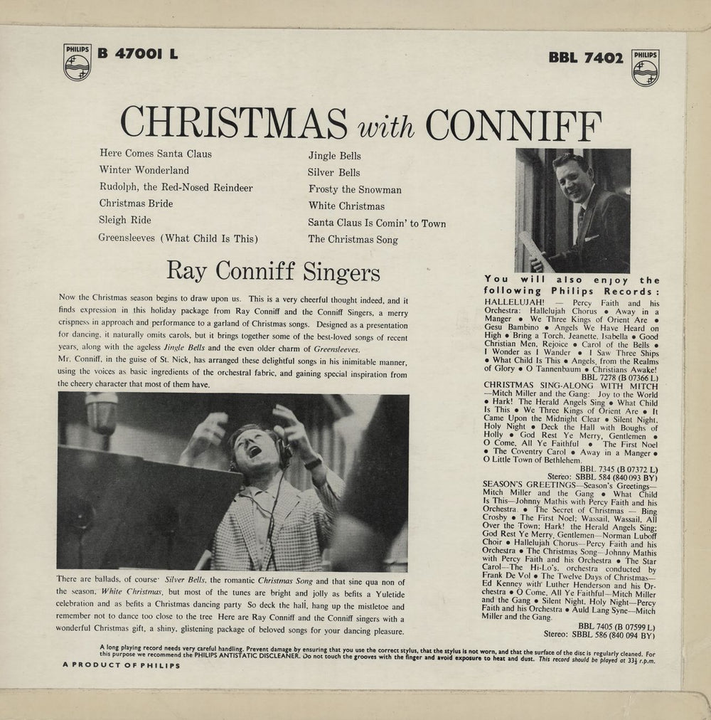 Ray Conniff Christmas With Conniff UK vinyl LP album (LP record)