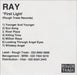 Ray First Light UK Promo CD-R acetate CD-R ACETATE