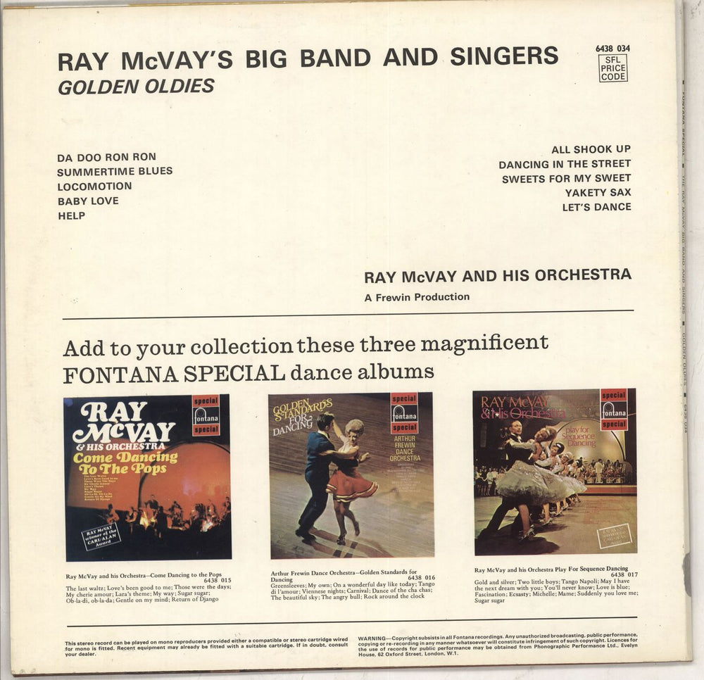 Ray McVay Golden Oldies UK vinyl LP album (LP record)