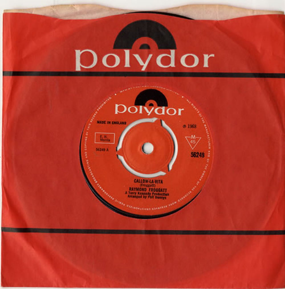 Raymond Froggatt Callow-La-Vita UK 7" vinyl single (7 inch record / 45) 56249