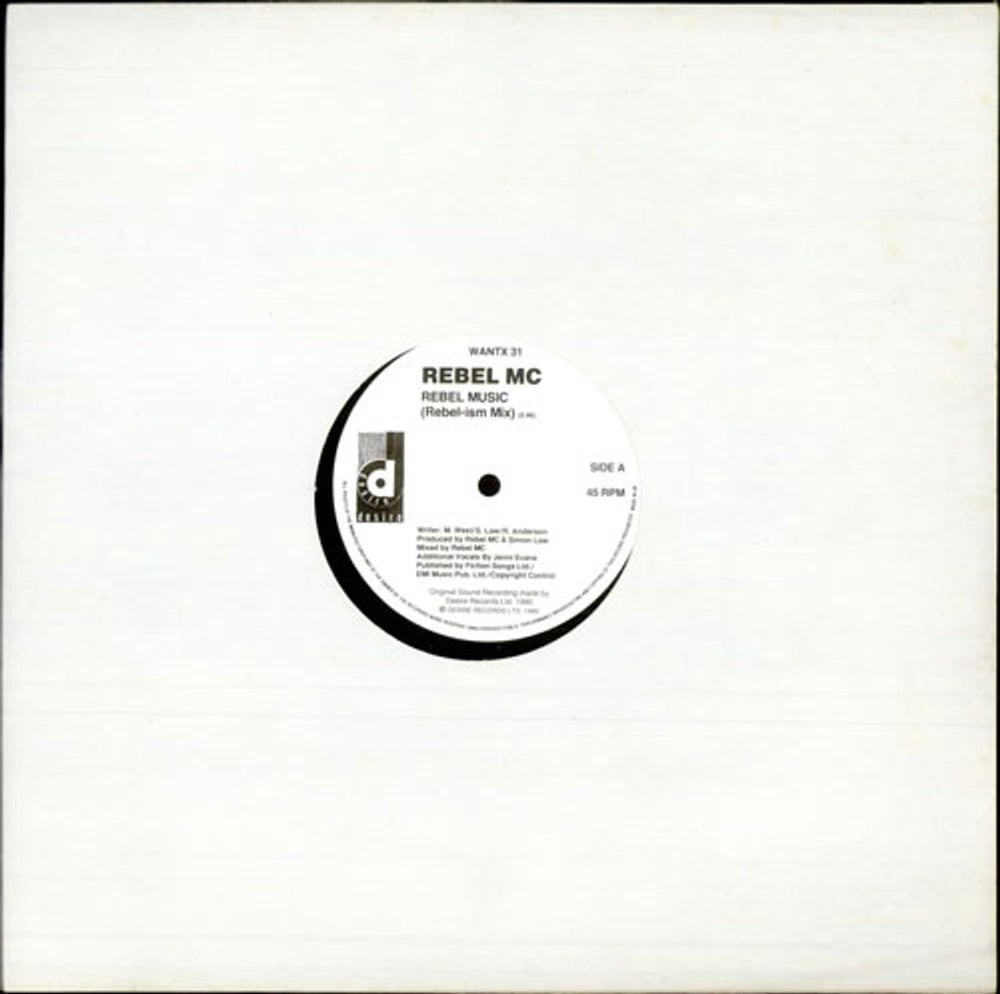 Rebel MC Rebel Music (Rebel-Ism Mix) UK Promo 12" vinyl single (12 inch record / Maxi-single) WANTX31