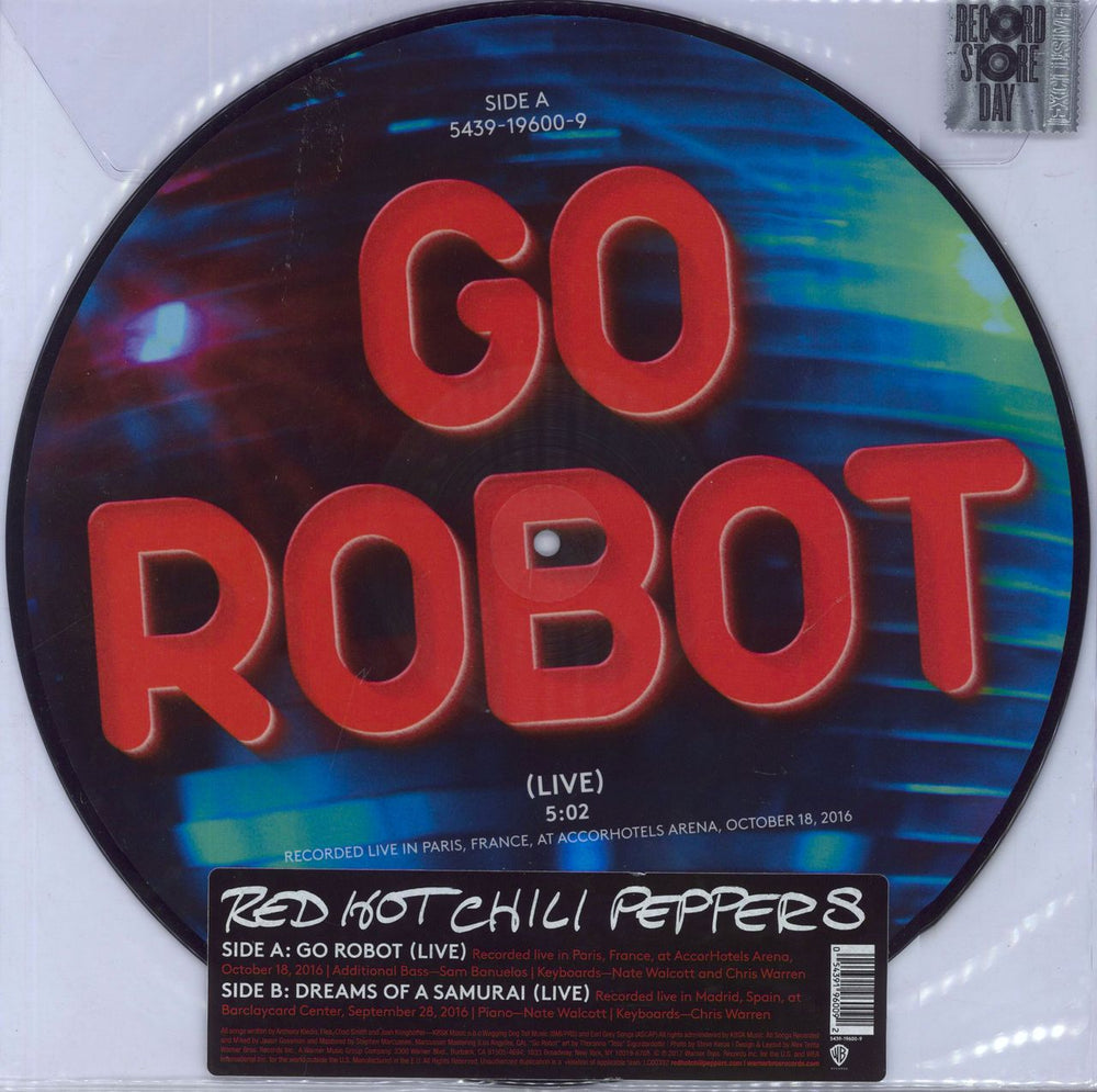 Red Hot Chili Peppers Go Robot - RSD 2017 - Misprint - Sealed UK 12" vinyl picture disc (12 inch picture record) 5439-19600-9