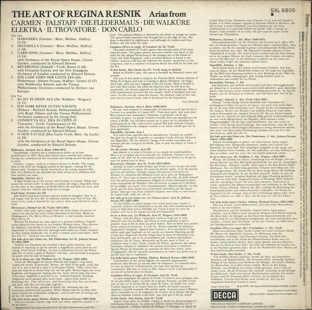 Regina Resnik The Art Of Regina Resnik UK vinyl LP album (LP record)