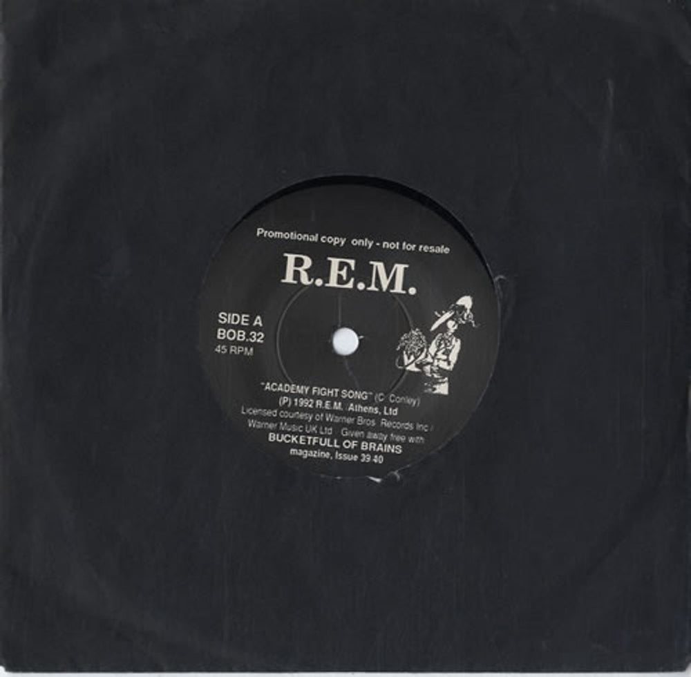 REM Academy Fight Song UK Promo 7" vinyl single (7 inch record / 45) BOB32