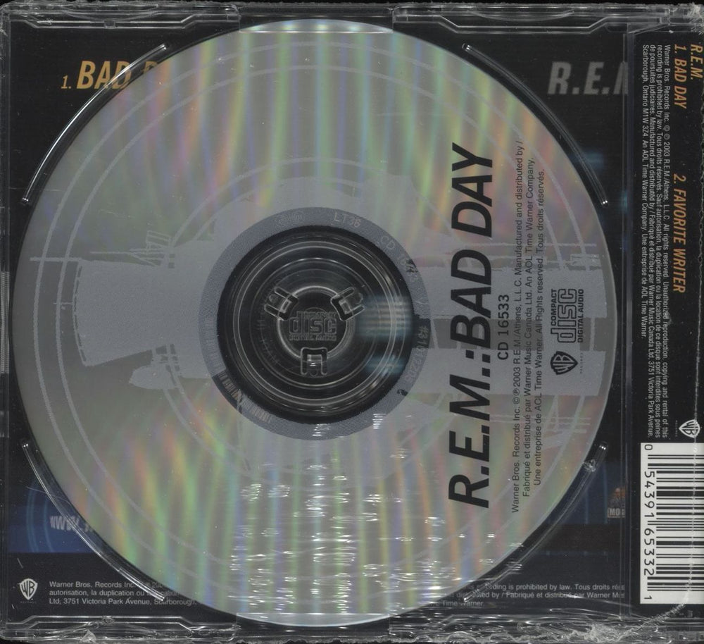 REM Bad Day - Sealed Canadian CD single (CD5 / 5") REMC5BA265721