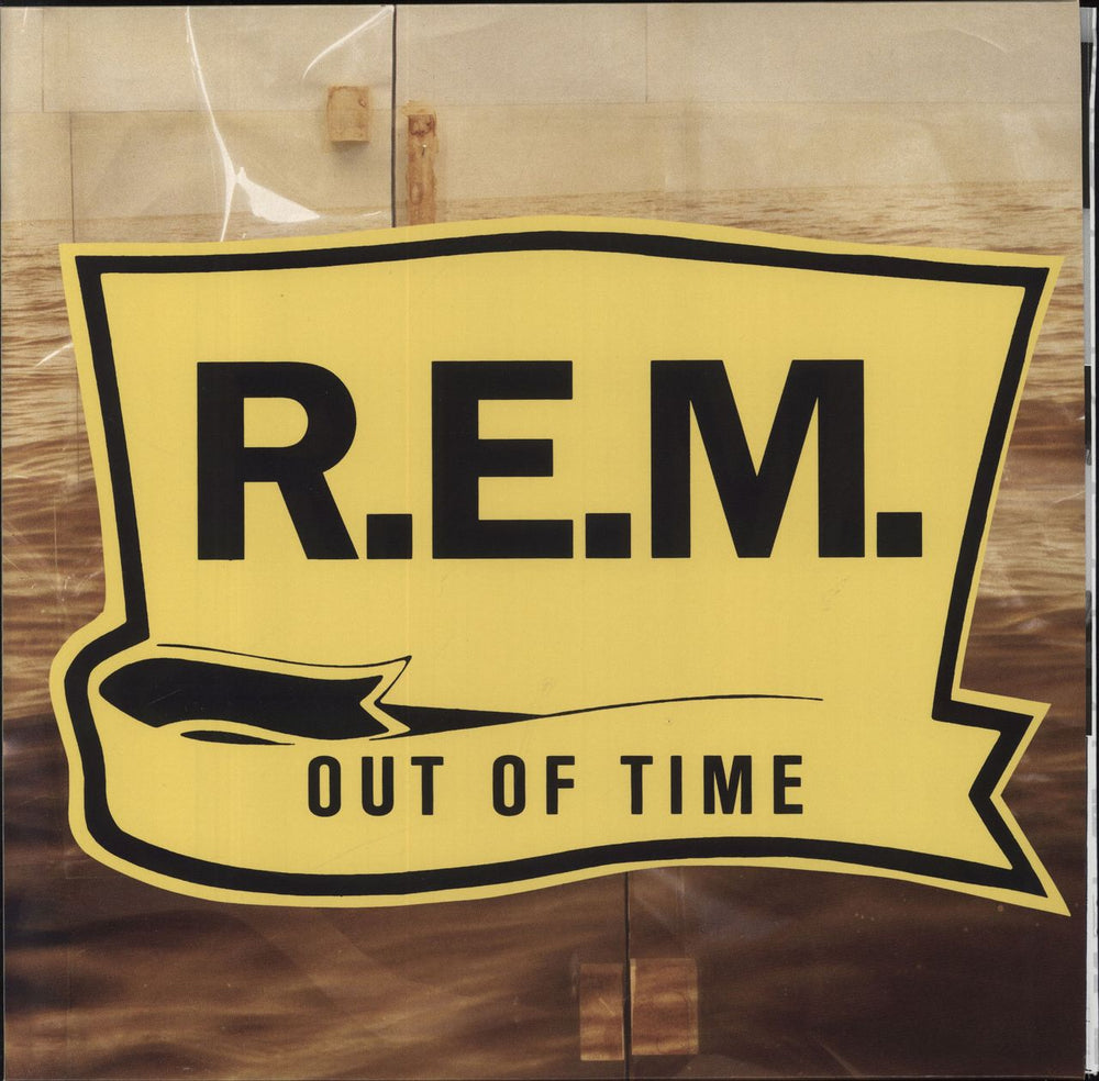 REM Out Of Time - Yellow 180gram Vinyl + PVC sleeve UK vinyl LP album (LP record) 0888072004405