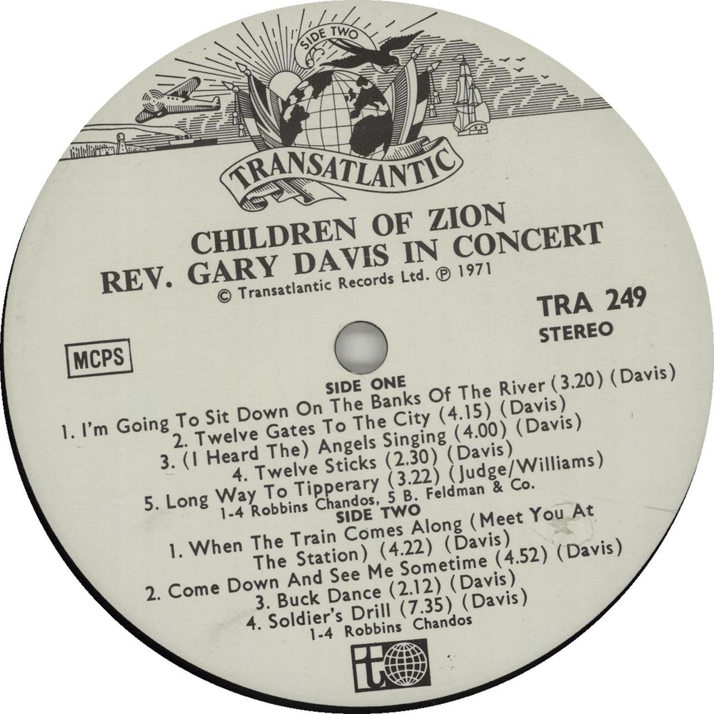 Rev. Gary Davis Children Of Zion: Reverend Gary Davis In Concert UK vinyl LP album (LP record)