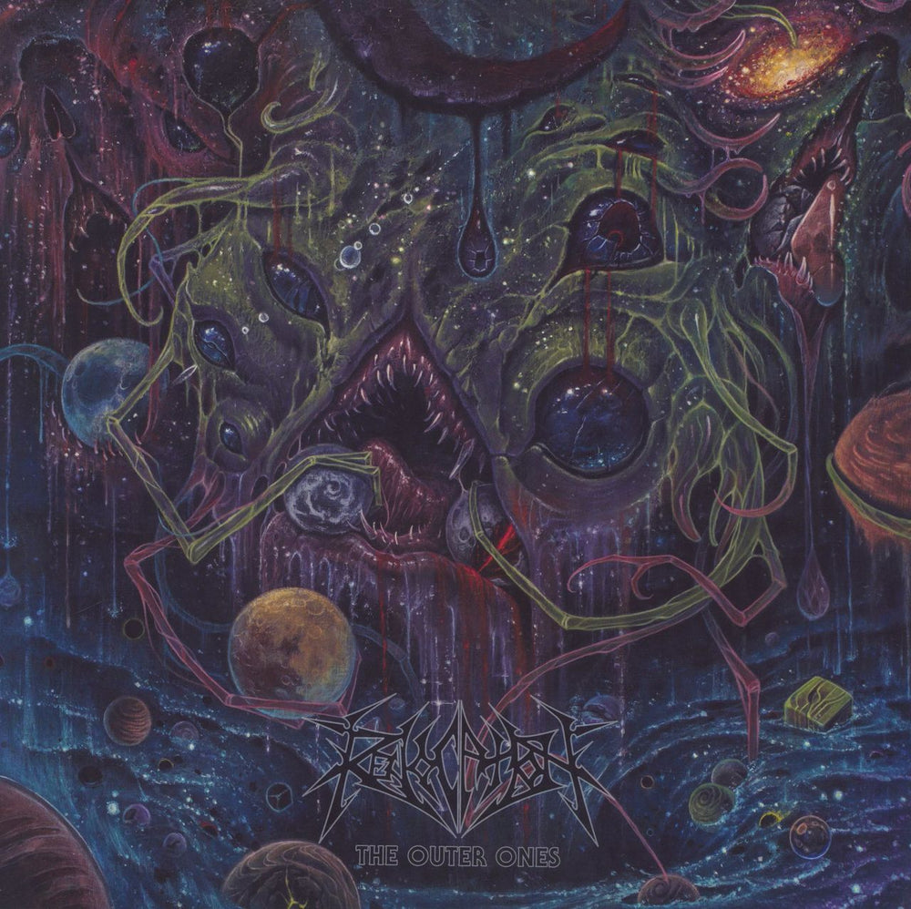 Revocation The Outer Ones - Blue Water Clear Marbled UK vinyl LP album (LP record) 3984-15590-1