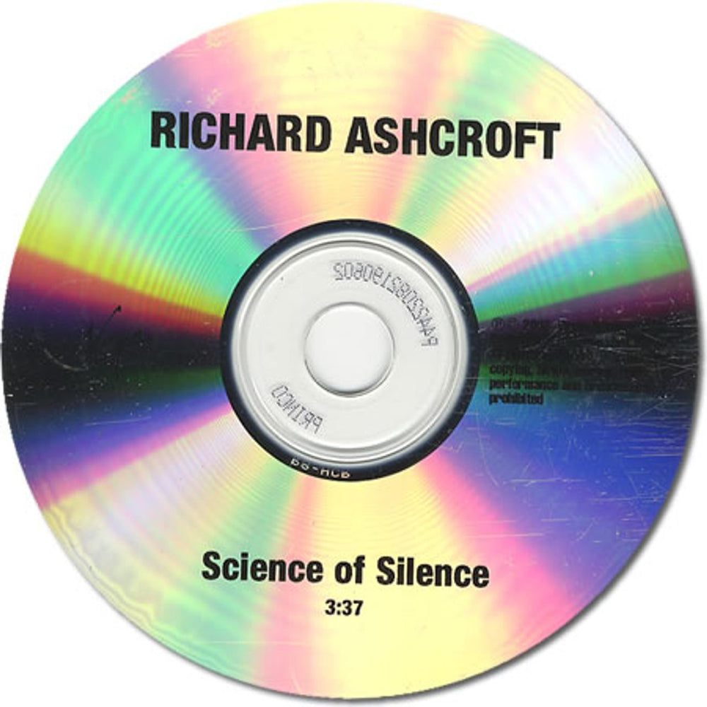 Richard Ashcroft Science Of Silence US Promo CD-R acetate CDR ACETATE