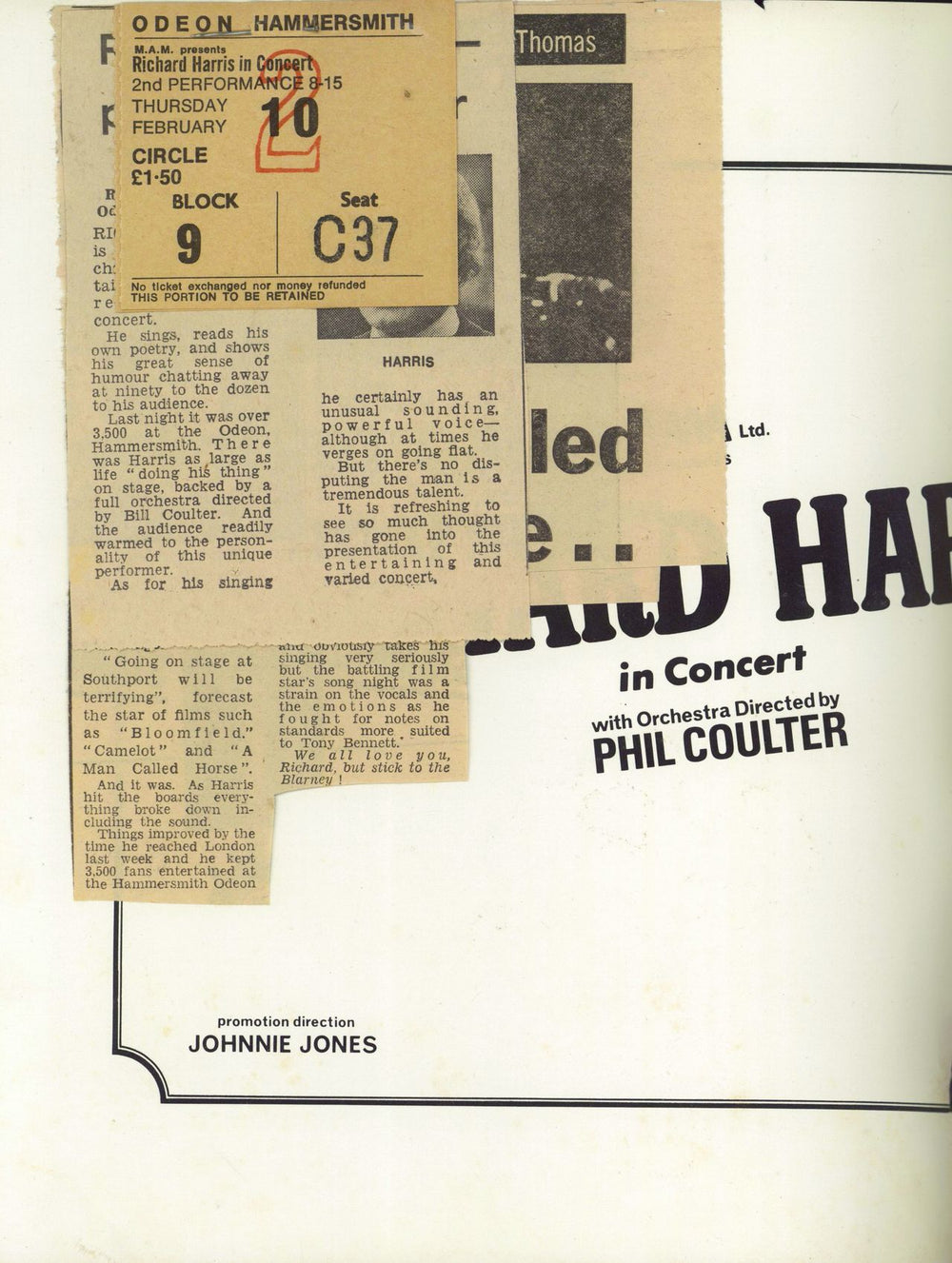 Richard Harris My Boy + Programme UK vinyl LP album (LP record) RHRLPMY768495