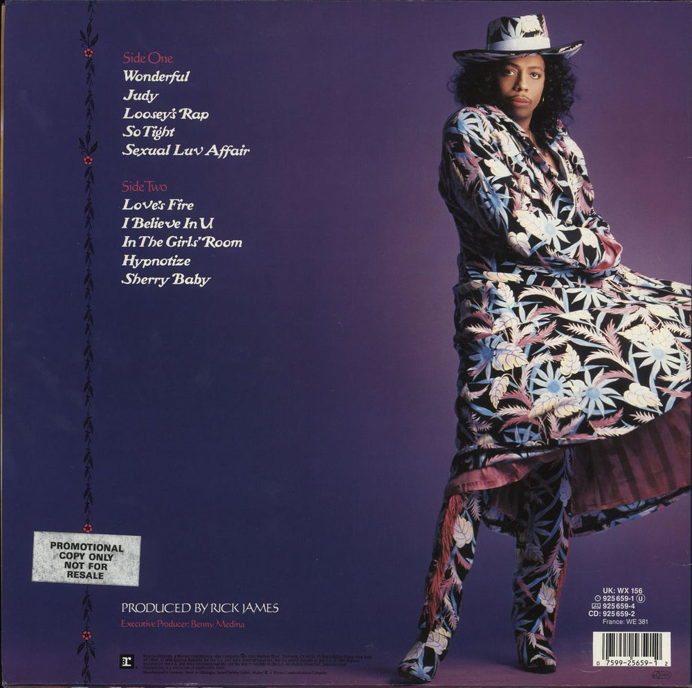 Rick James Wonderful UK vinyl LP album (LP record) 075992565912