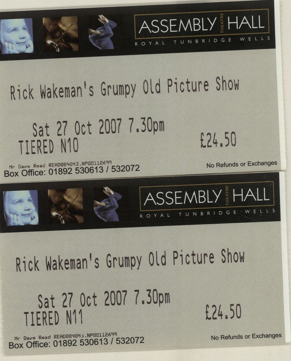 Rick Wakeman Rick Wakeman's Grumpy Old Picture Show + ticket stub UK tour programme RKWTRRI655073