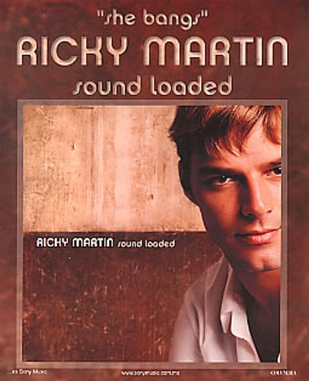 Ricky Martin She Bangs Mexican Promo display DISPLAY CARD