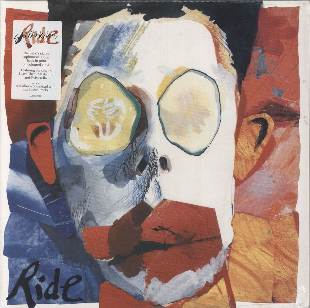 Ride Going Blank Again - Transparent Orange Vinyl - Open Shrink UK 2-LP vinyl record set (Double LP Album) WEBB573LP
