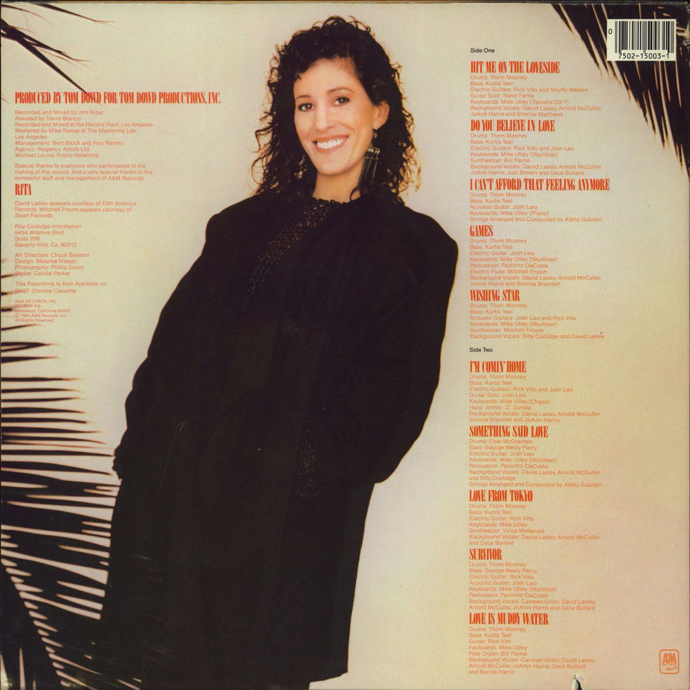 Rita Coolidge Inside The Fire US vinyl LP album (LP record)