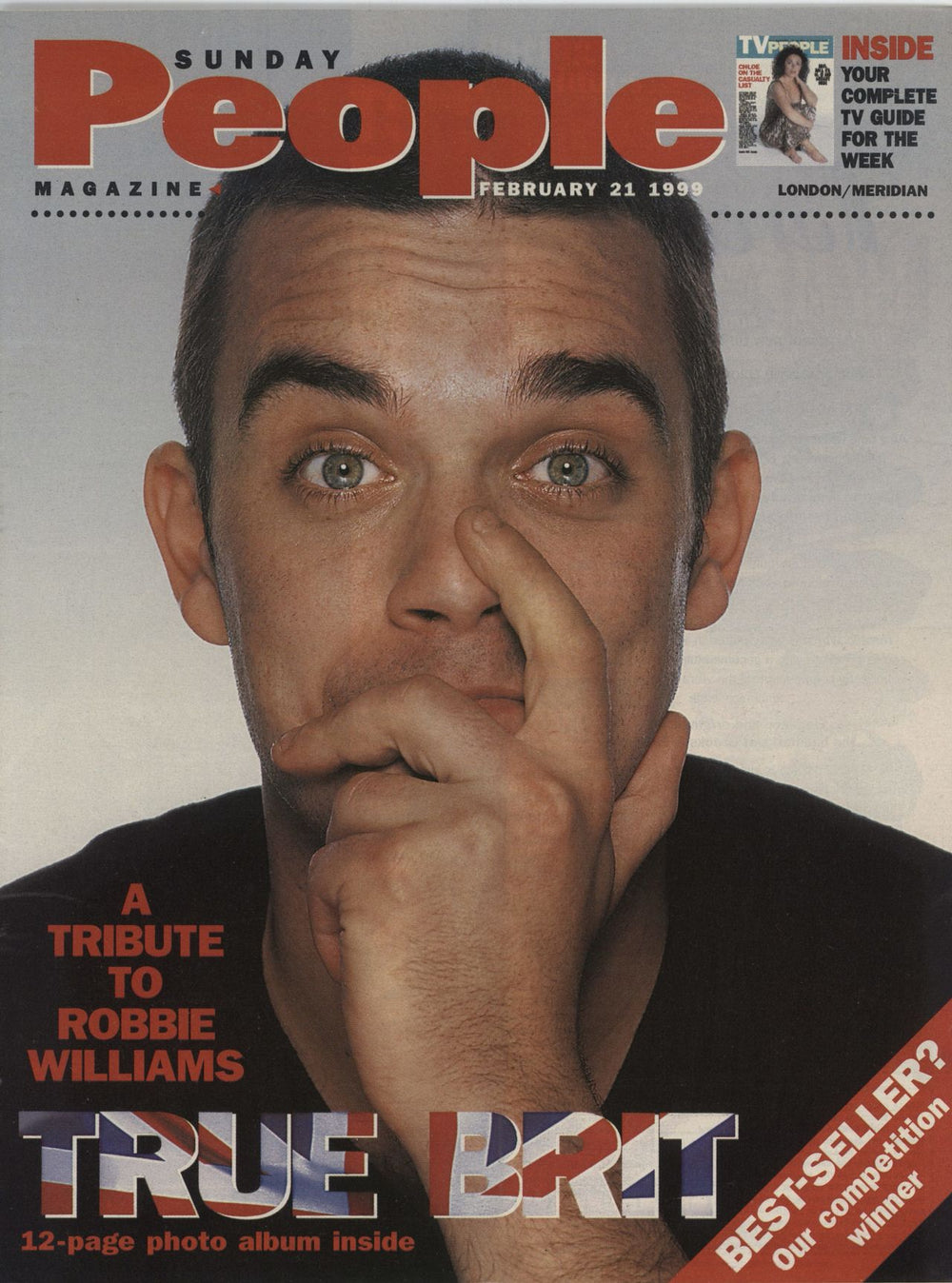 Robbie Williams Radio Times & Sunday People Magazines UK Promo magazine TWO MAGAZINES