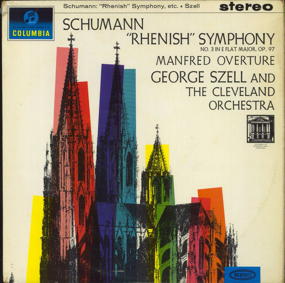 Robert Schumann "Rhenish" Symphony No. 3 In E Flat Major, Op. 97 UK vinyl LP album (LP record) SAX2506
