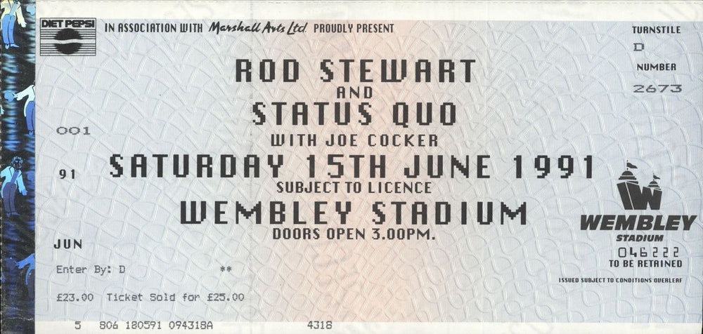 Rod Stewart Vagabond Tour + ticket stub UK tour programme RODTRVA209976