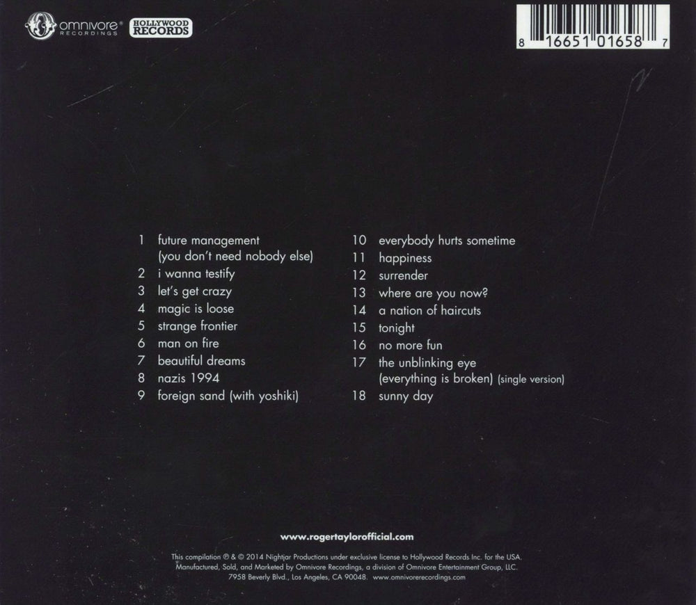 Roger Taylor Best US CD album (CDLP)