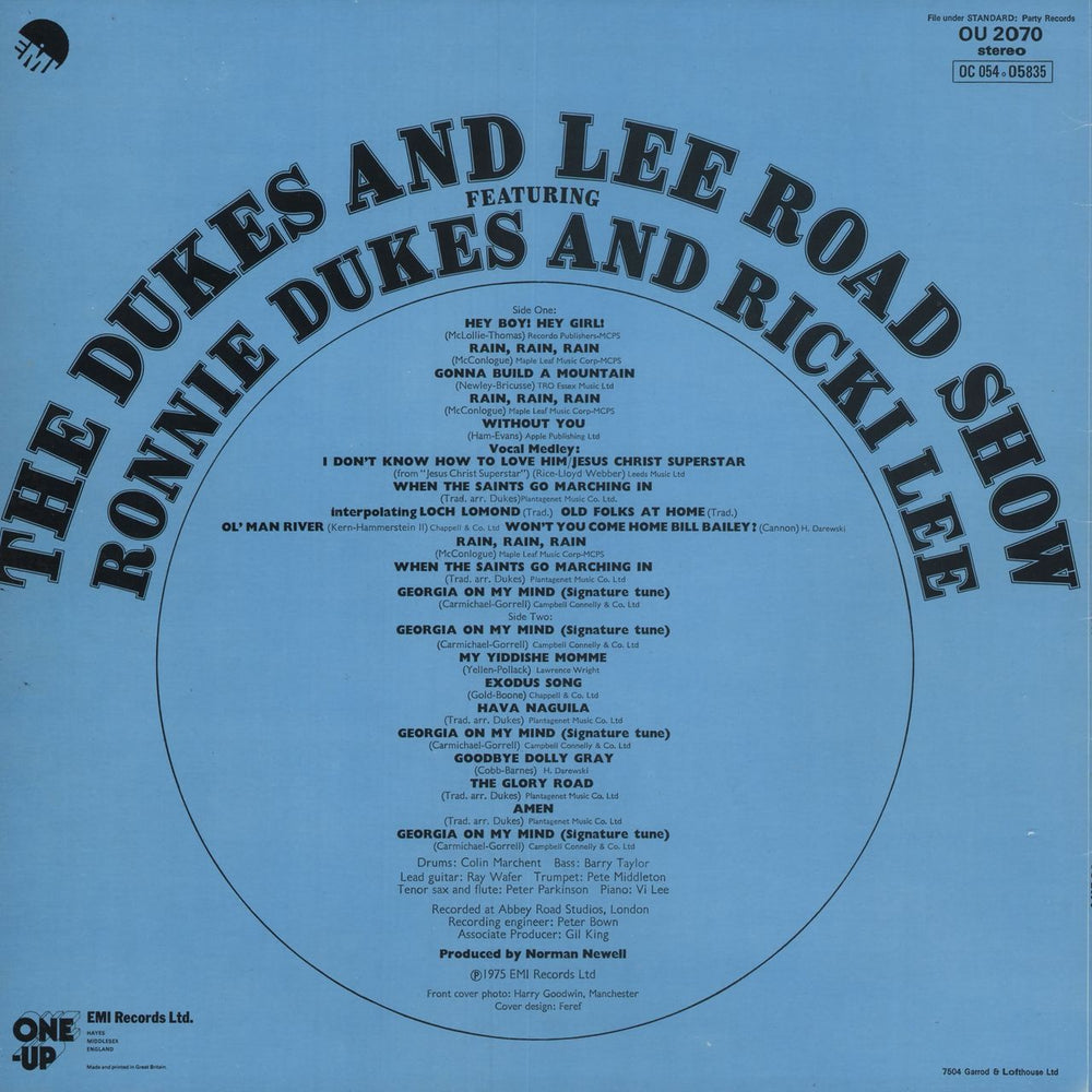 Ronnie Dukes The Dukes And Lee Roadshow UK vinyl LP album (LP record)