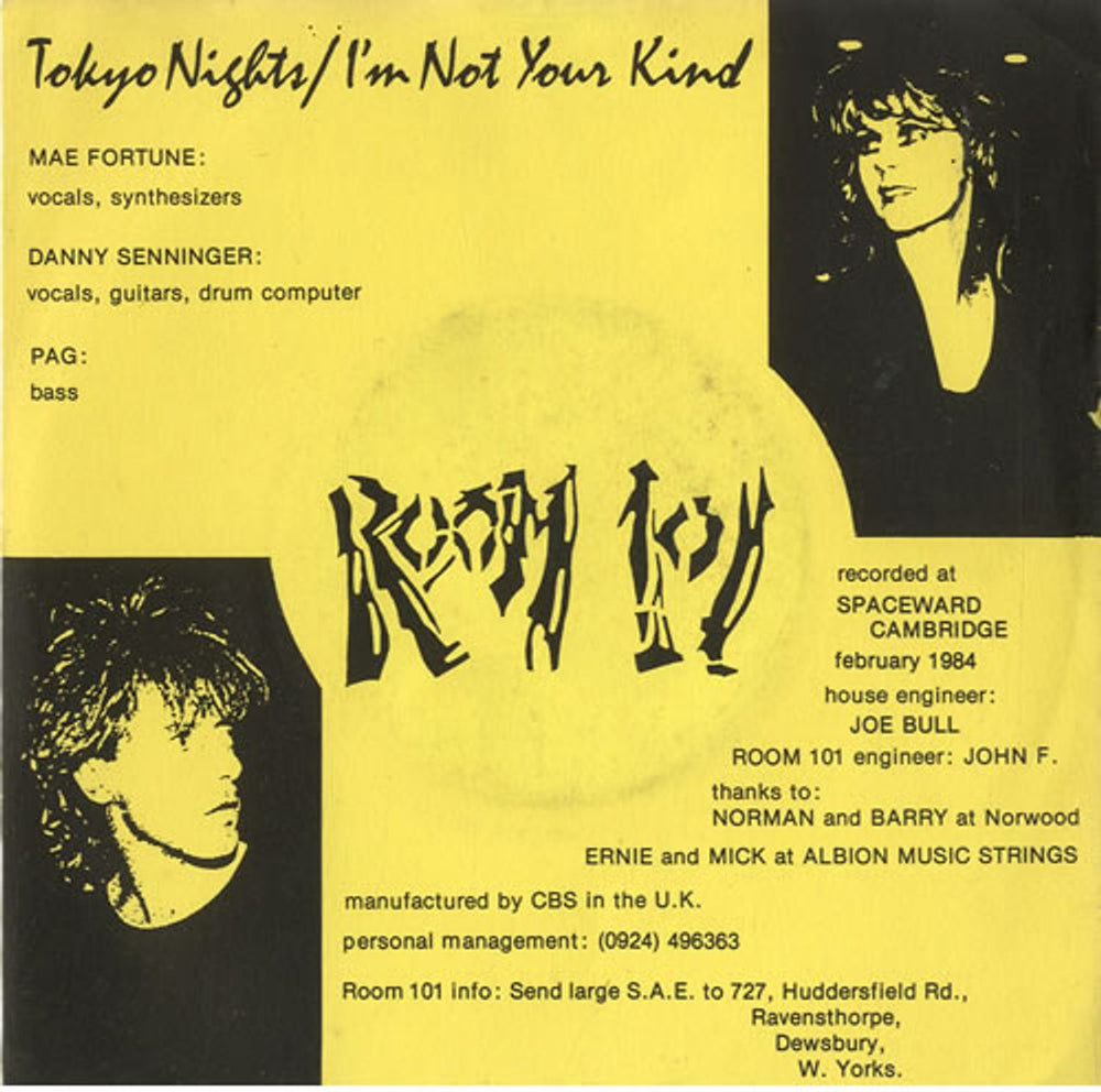 Room 101 Tokyo Nights UK 7" vinyl single (7 inch record / 45) NRWERLS102