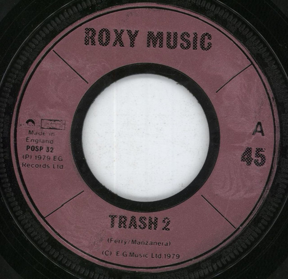 Roxy Music Trash - Wide Centre UK 7" vinyl single (7 inch record / 45)