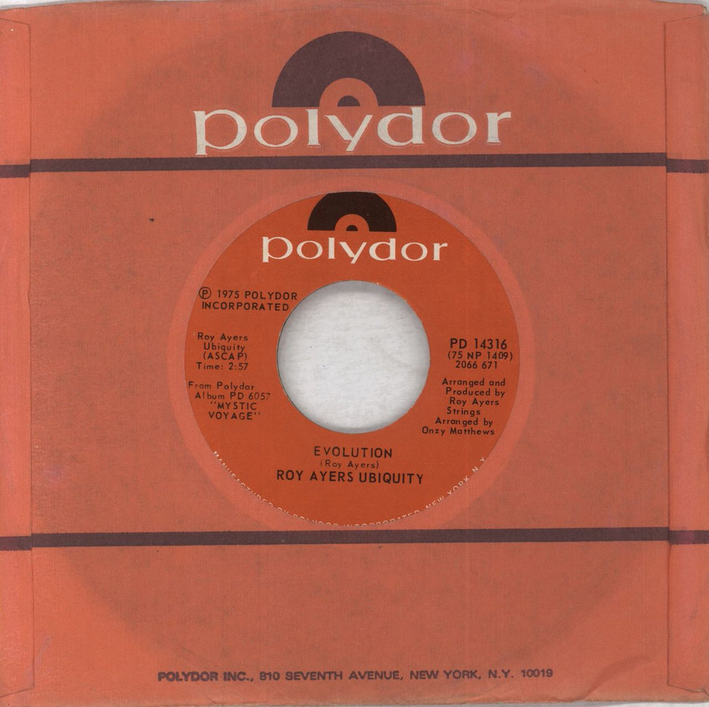 Roy Ayers Mystic Voyage US 7" vinyl single (7 inch record / 45)