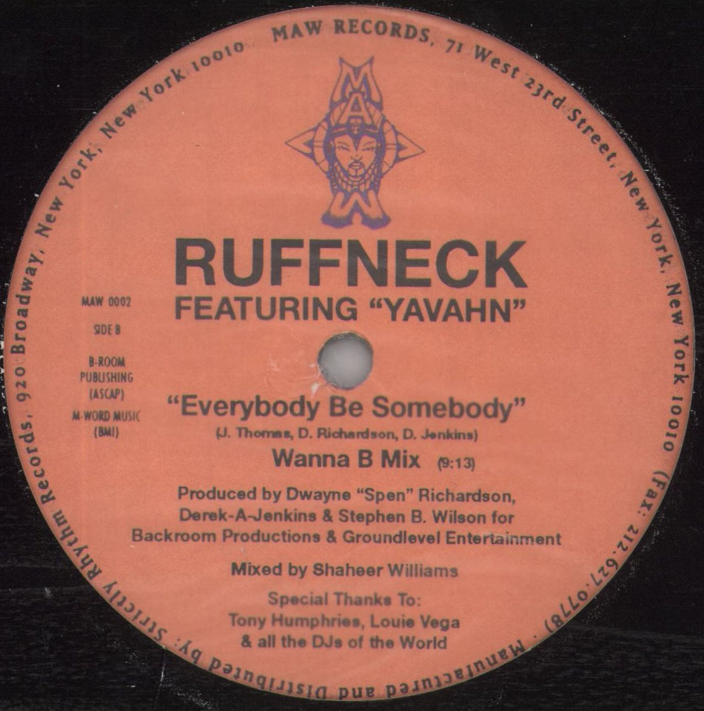 Ruffneck Everybody Be Somebody UK 12" vinyl single (12 inch record / Maxi-single) 724388256766