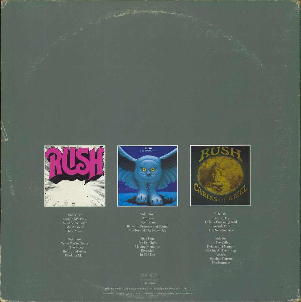 Rush Archives - VG Canadian 3-LP vinyl record set (Triple LP Album)