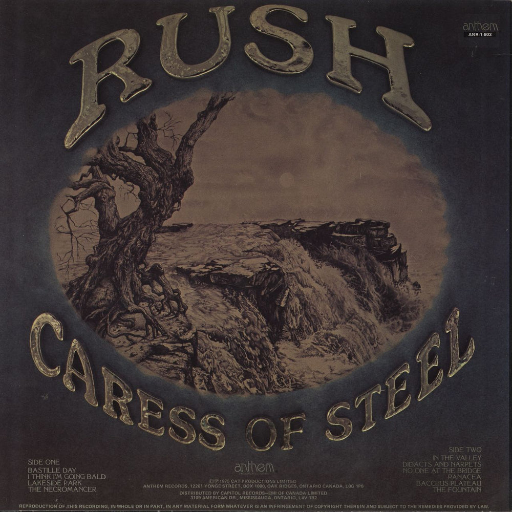 Rush Caress Of Steel Canadian vinyl LP album (LP record)